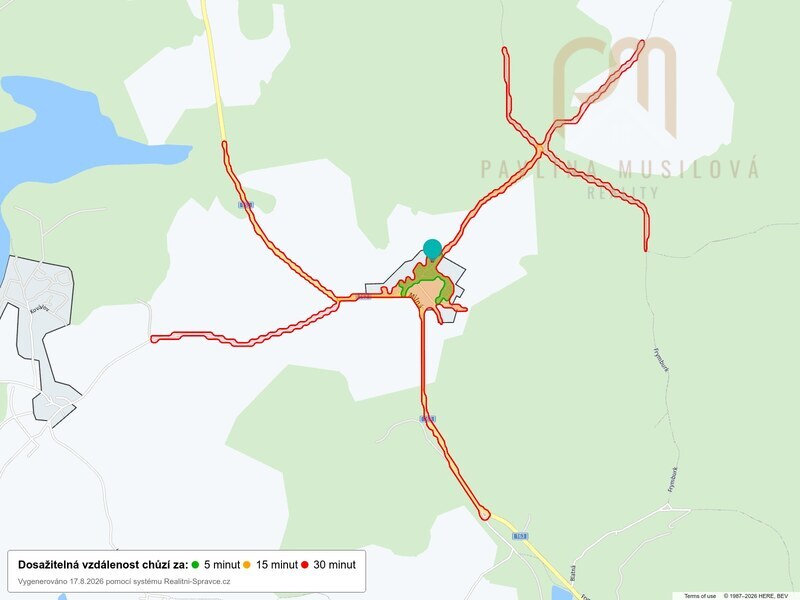 Stavební pozemek s mobilním domem, zahradou a altánem, 444 m² v  Milné u Frymburku