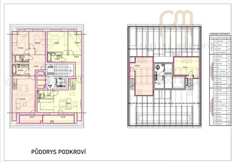 Moderní podkrovní 4kk 99 m2 s terasou a výhledem